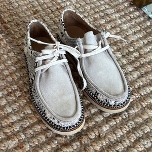 Freda Salvador Cream and Black Loafers